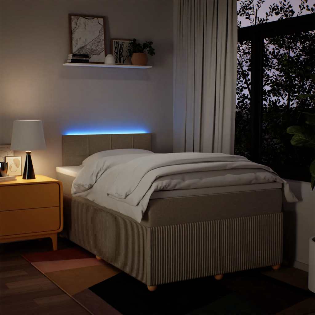Sommier à lattes de lit avec matelas crème 120x190 cm tissu - XIOS