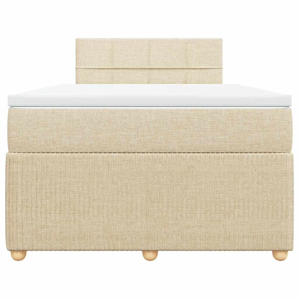 Sommier à lattes de lit avec matelas crème 120x190 cm tissu - XIOS