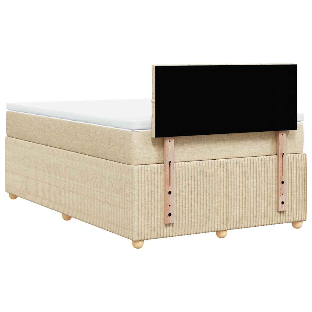 Sommier à lattes de lit avec matelas crème 120x190 cm tissu - XIOS