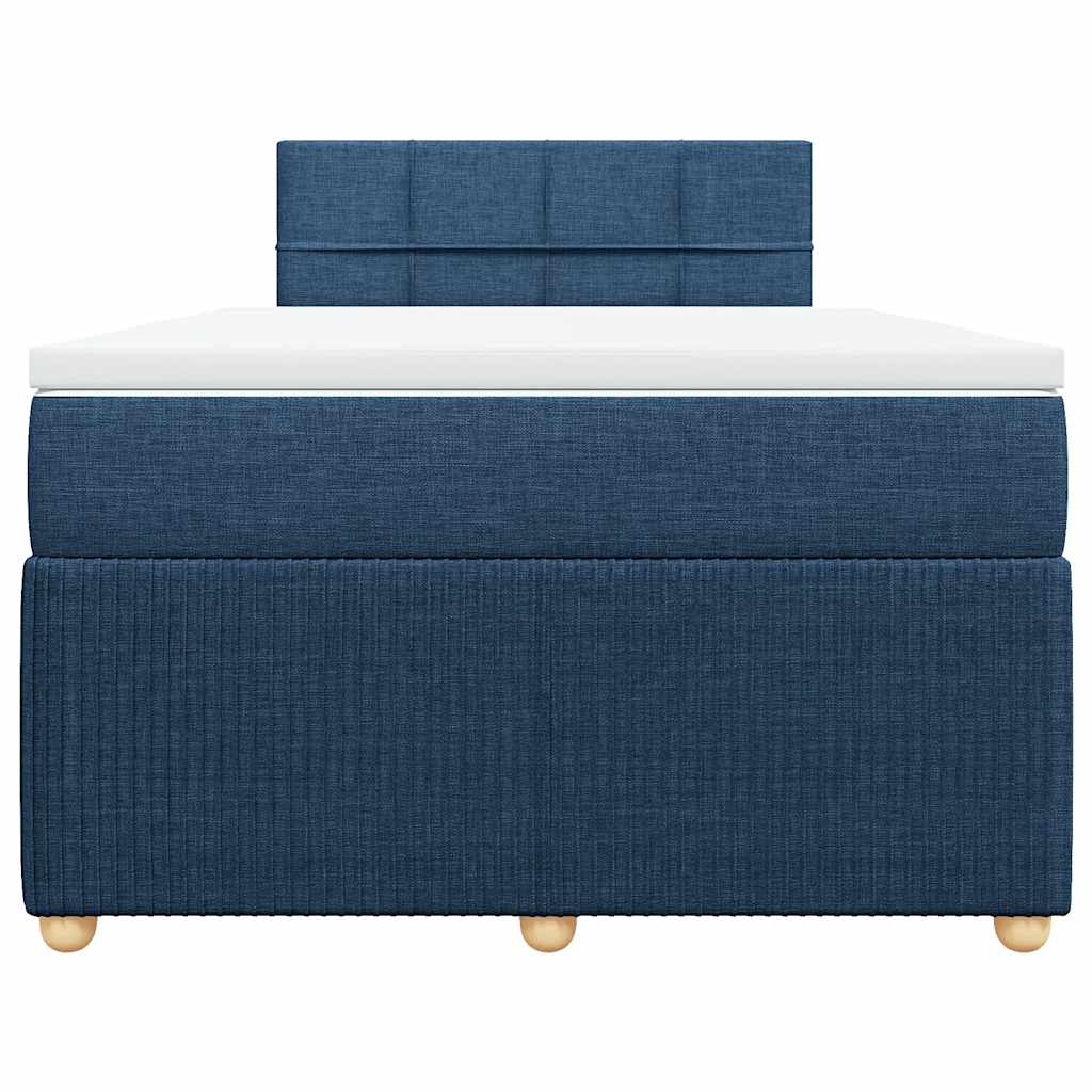 Sommier à lattes de lit avec matelas bleu 120x190 cm tissu - XIOS