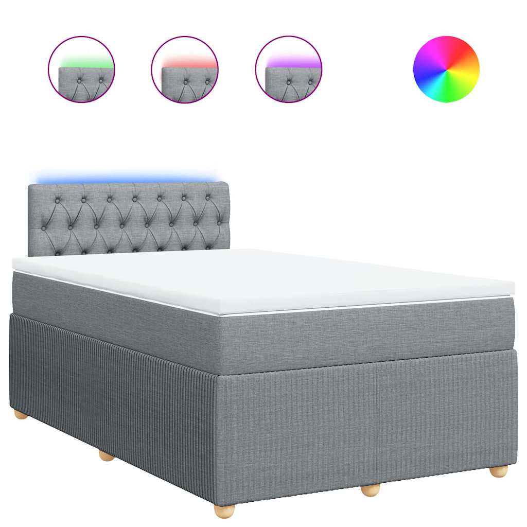 Sommier à lattes de lit et matelas gris clair 120x190 cm tissu - XIOS