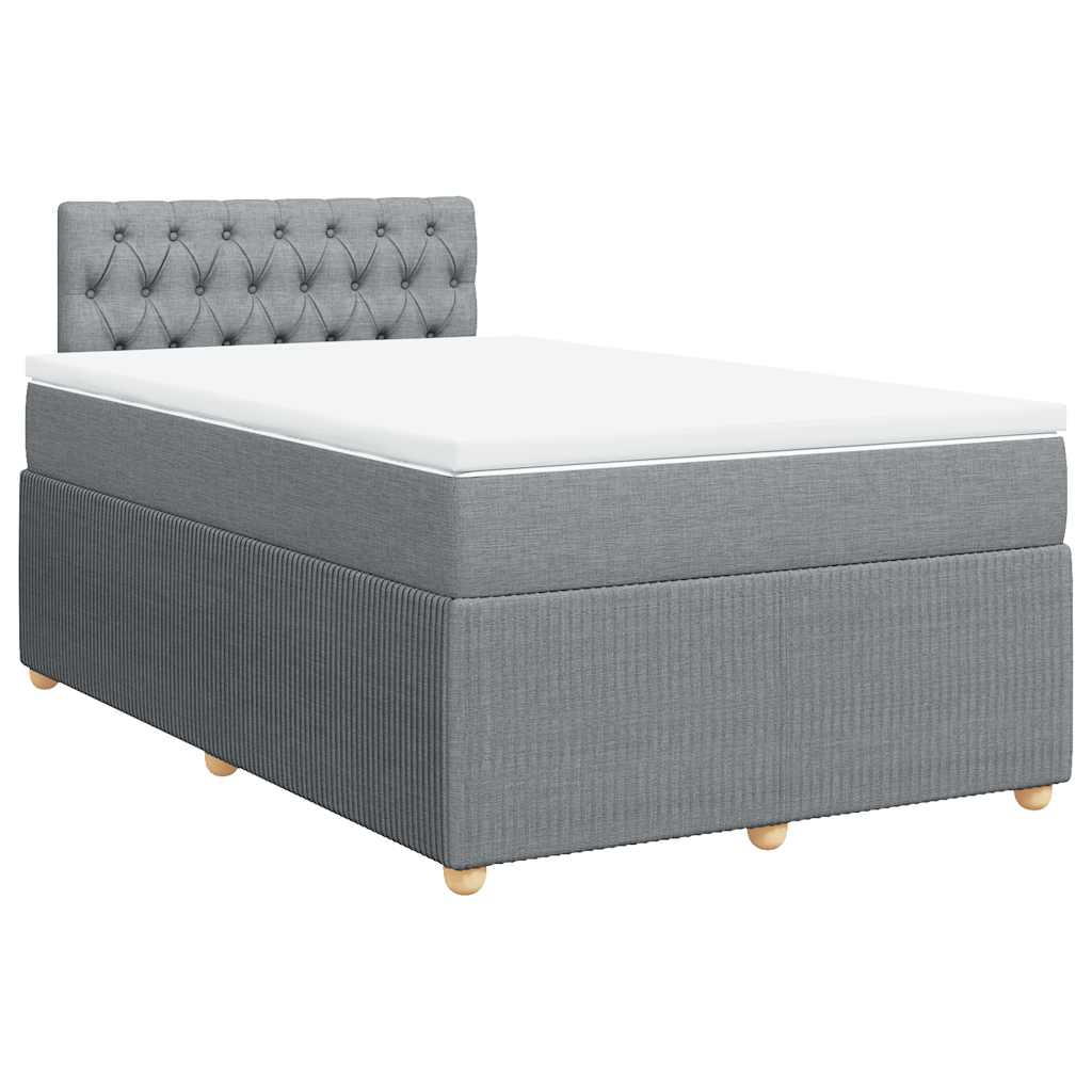 Sommier à lattes de lit et matelas gris clair 120x190 cm tissu - XIOS