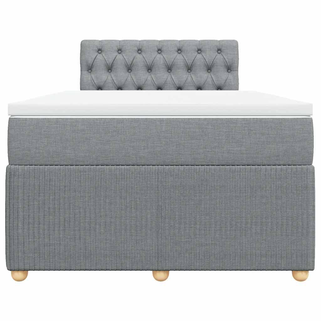 Sommier à lattes de lit et matelas gris clair 120x190 cm tissu - XIOS