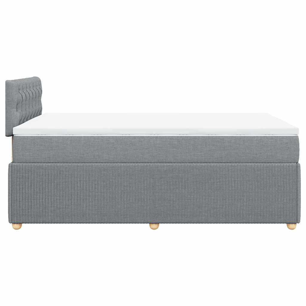 Sommier à lattes de lit et matelas gris clair 120x190 cm tissu - XIOS