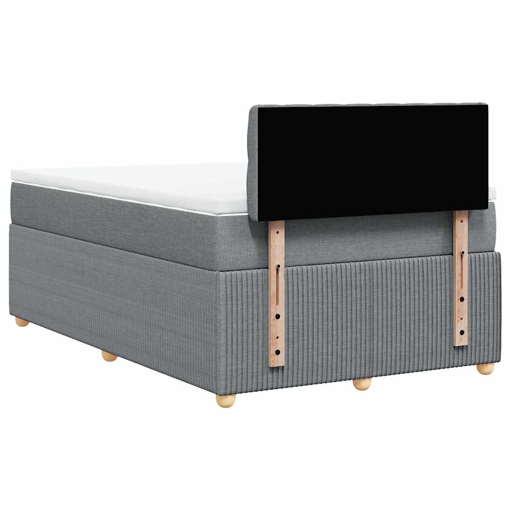 Sommier à lattes de lit et matelas gris clair 120x190 cm tissu - XIOS