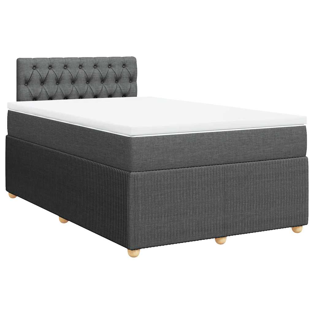 Sommier à lattes de lit avec matelas gris foncé 120x190cm tissu - XIOS