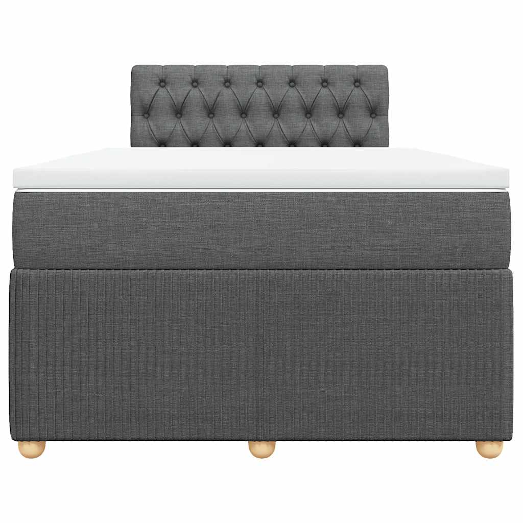 Sommier à lattes de lit avec matelas gris foncé 120x190cm tissu - XIOS