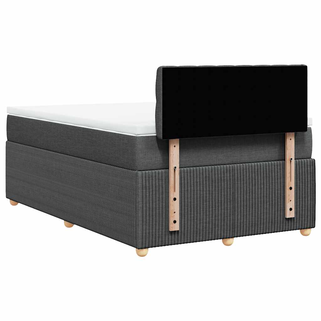 Sommier à lattes de lit avec matelas gris foncé 120x190cm tissu - XIOS