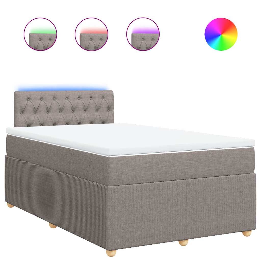 Sommier à lattes de lit avec matelas taupe 120x190 cm tissu - XIOS