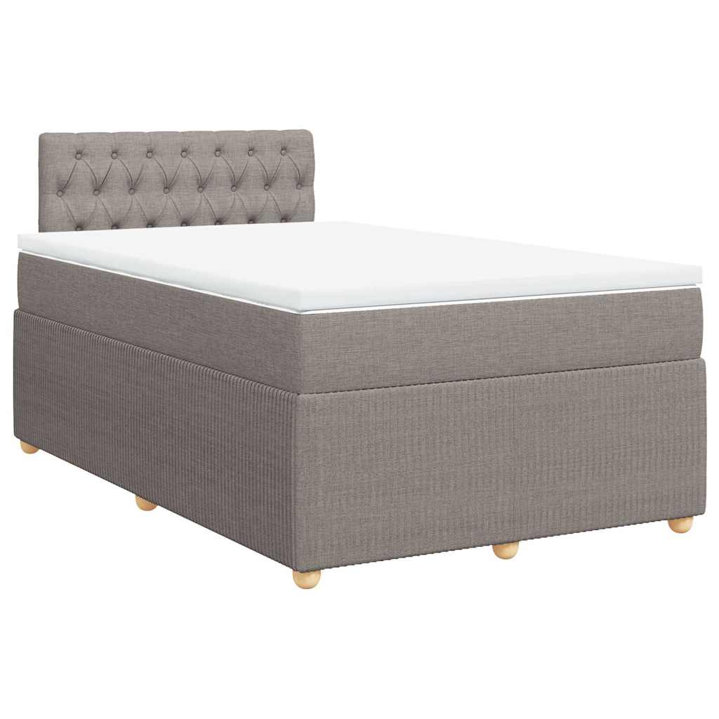 Sommier à lattes de lit avec matelas taupe 120x190 cm tissu - XIOS