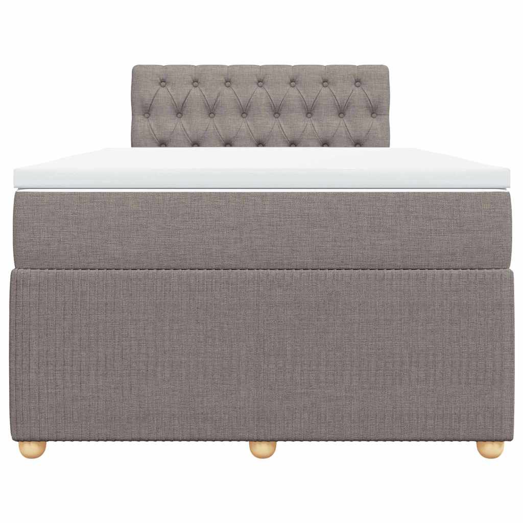 Sommier à lattes de lit avec matelas taupe 120x190 cm tissu - XIOS