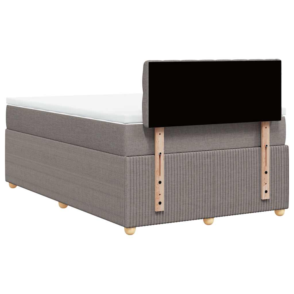Sommier à lattes de lit avec matelas taupe 120x190 cm tissu - XIOS