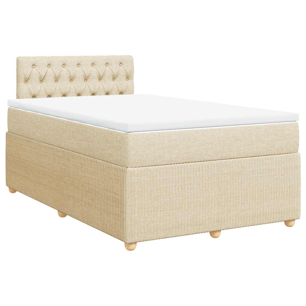 Sommier à lattes de lit avec matelas crème 120x190 cm tissu - XIOS