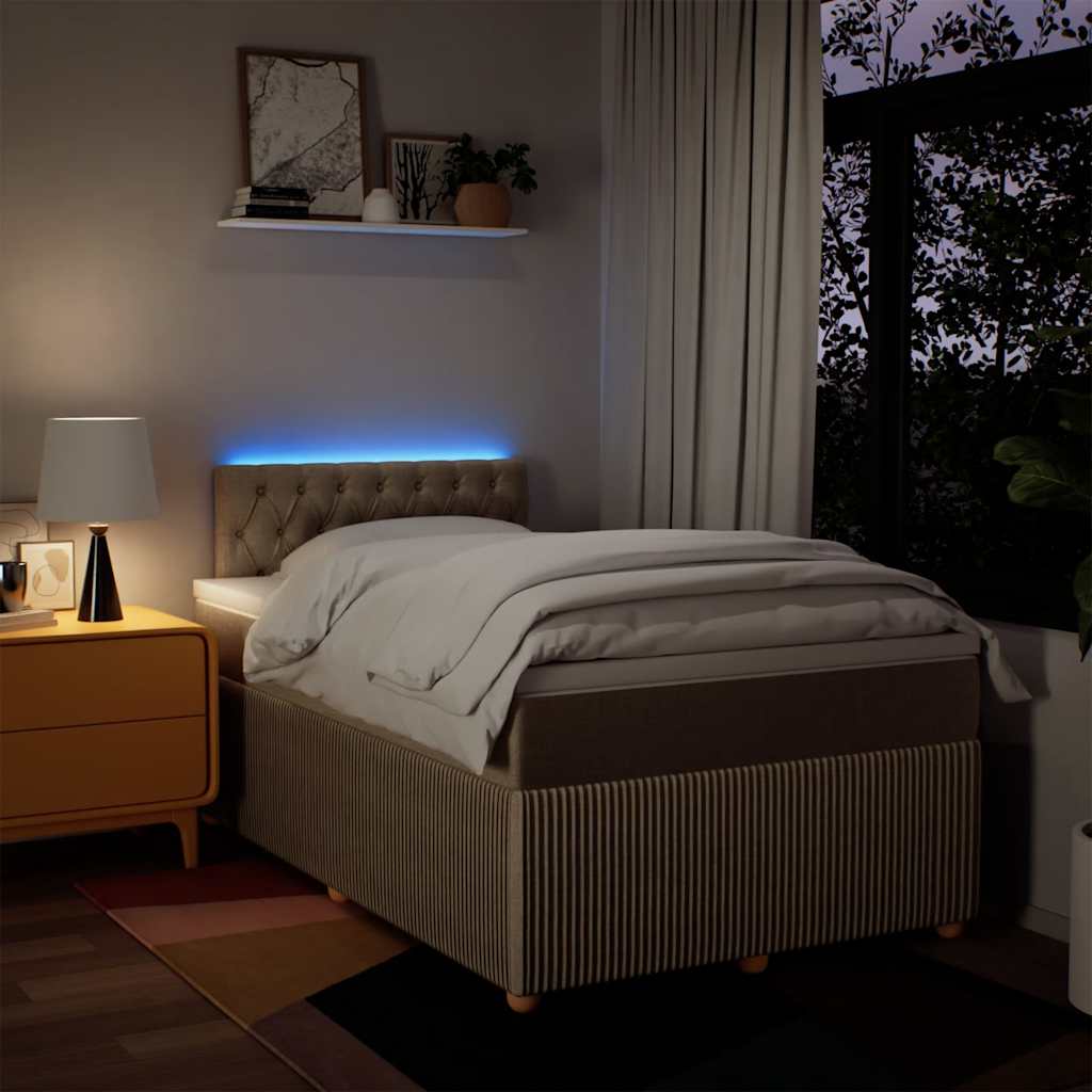 Sommier à lattes de lit avec matelas crème 120x190 cm tissu - XIOS