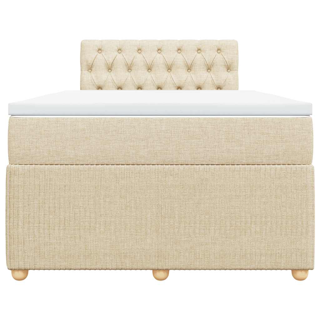 Sommier à lattes de lit avec matelas crème 120x190 cm tissu - XIOS