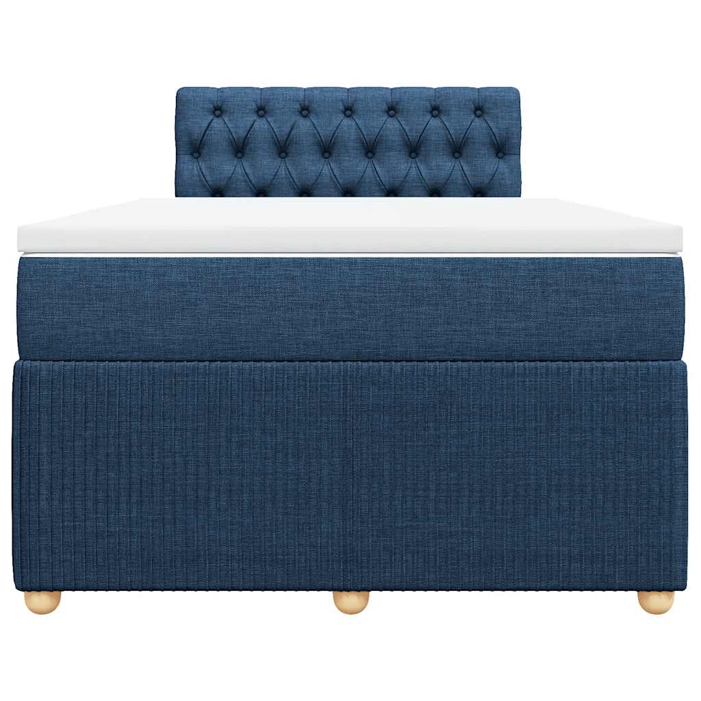Sommier à lattes de lit avec matelas bleu 120x190 cm tissu - XIOS