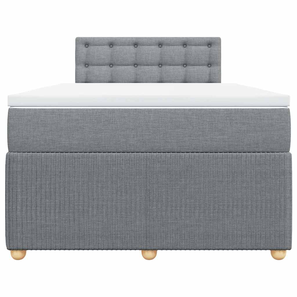 Sommier à lattes de lit et matelas gris clair 120x190 cm tissu - XIOS