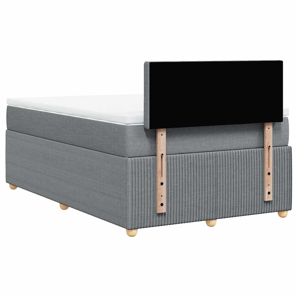 Sommier à lattes de lit et matelas gris clair 120x190 cm tissu - XIOS