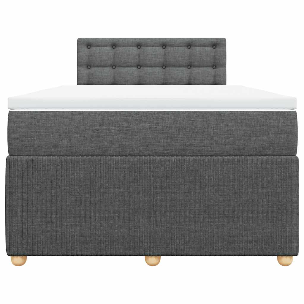 Sommier à lattes de lit avec matelas gris foncé 120x190cm tissu - XIOS