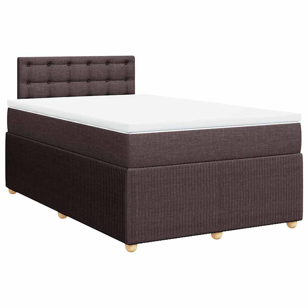 Sommier à lattes de lit et matelas marron foncé 120x190cm tissu - XIOS
