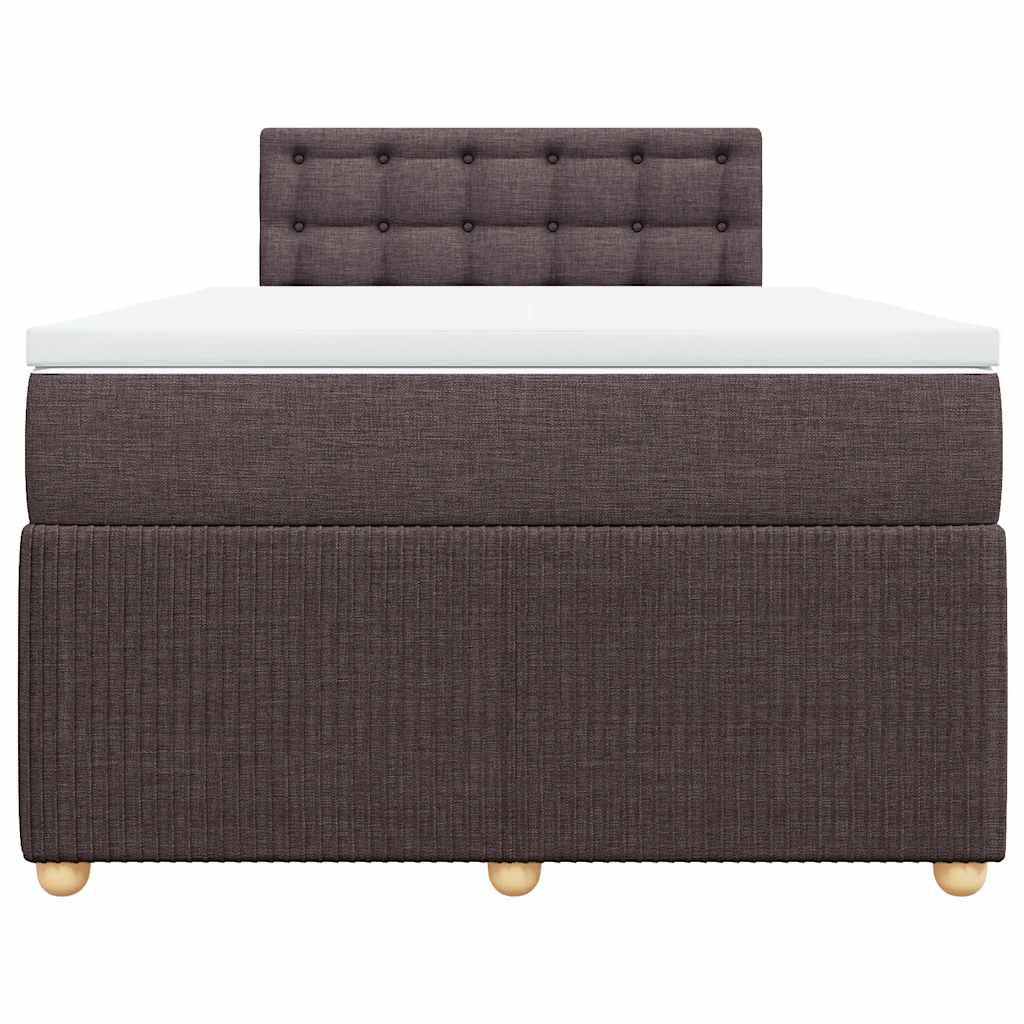 Sommier à lattes de lit et matelas marron foncé 120x190cm tissu - XIOS