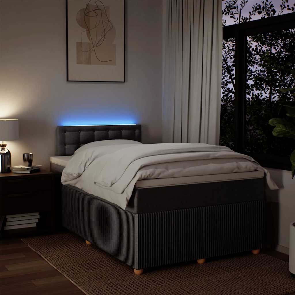 Sommier à lattes de lit avec matelas taupe 120x190 cm tissu - XIOS