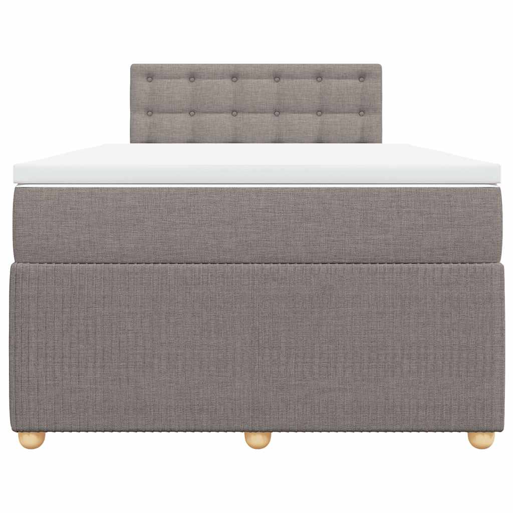Sommier à lattes de lit avec matelas taupe 120x190 cm tissu - XIOS