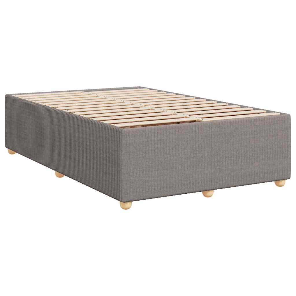 Sommier à lattes de lit avec matelas taupe 120x190 cm tissu - XIOS