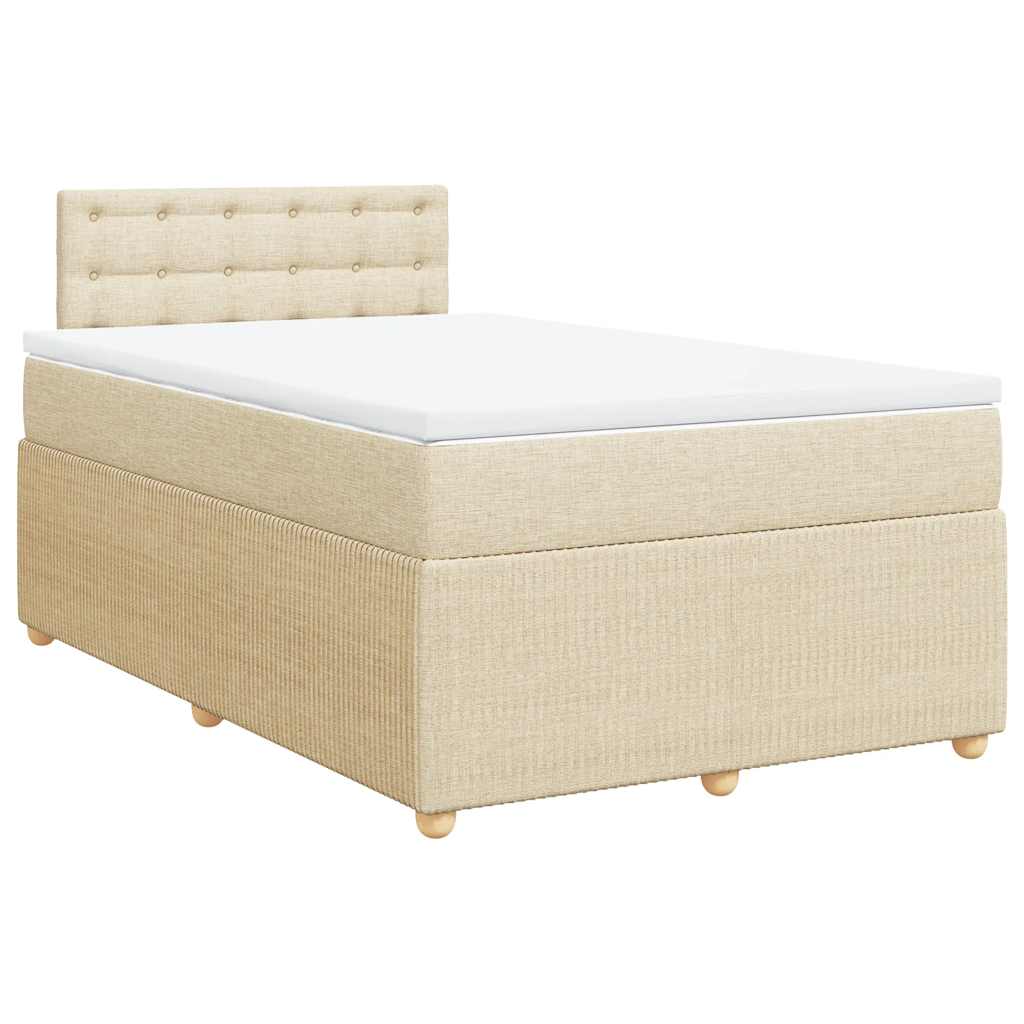 Sommier à lattes de lit avec matelas crème 120x190 cm tissu - XIOS