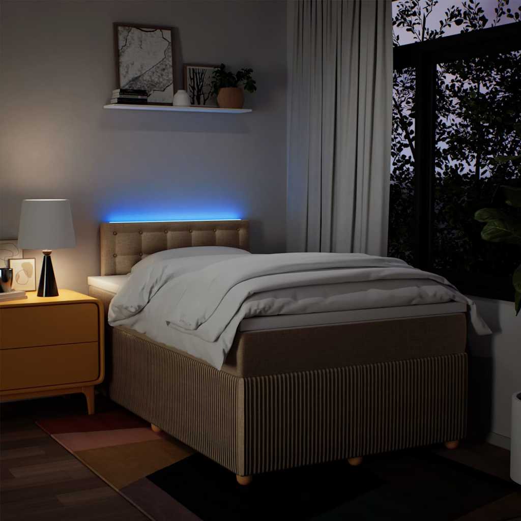 Sommier à lattes de lit avec matelas crème 120x190 cm tissu - XIOS