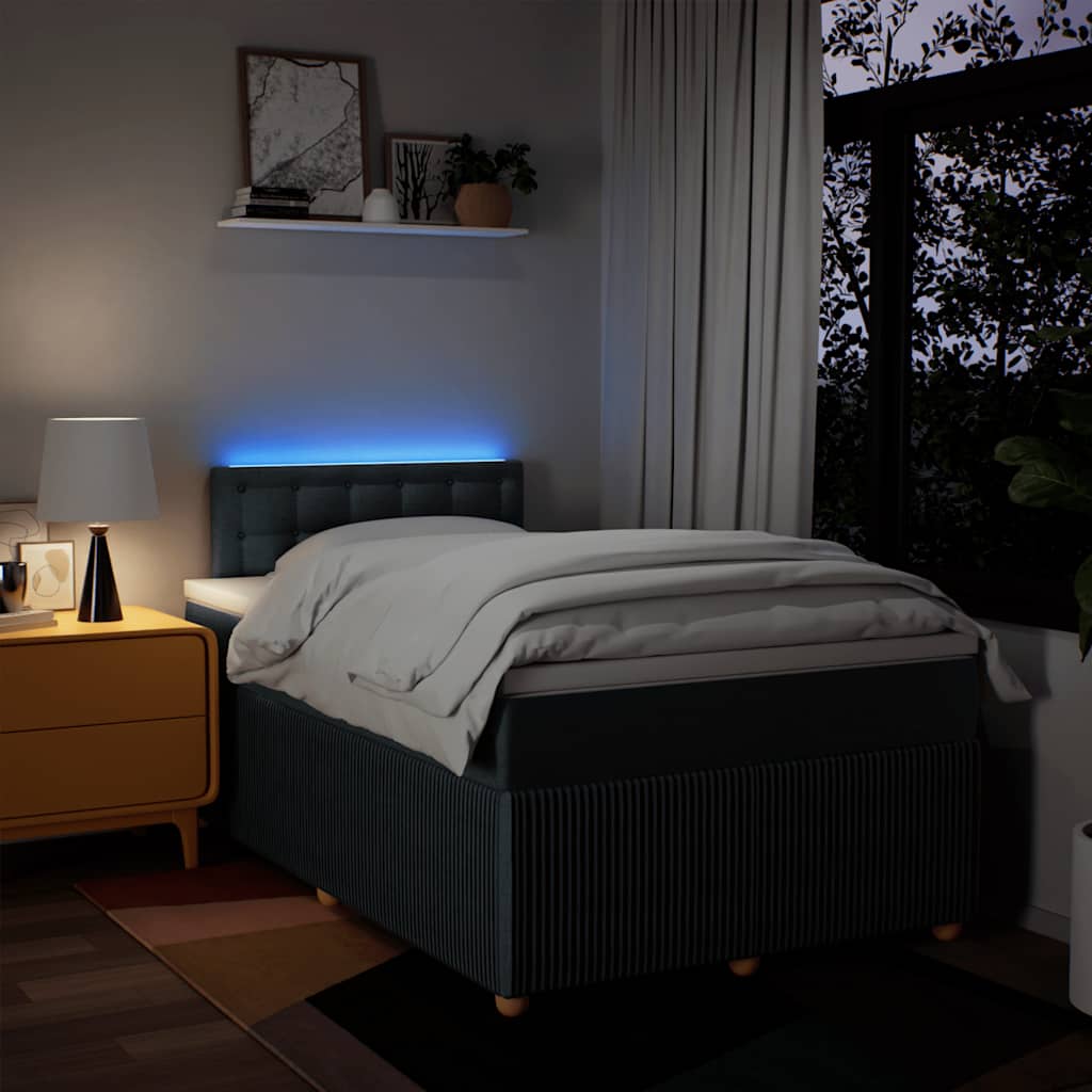 Sommier à lattes de lit avec matelas bleu 120x190 cm tissu - XIOS