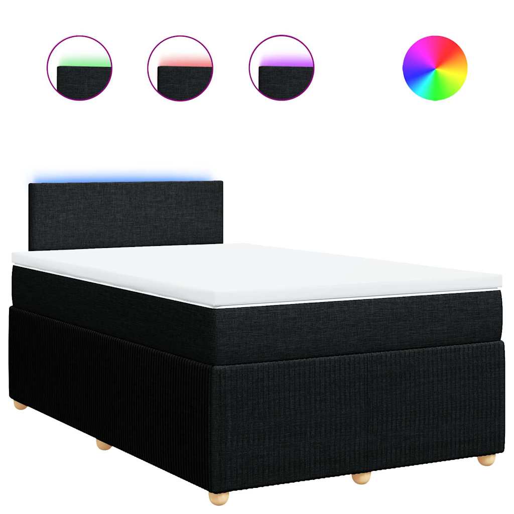 Sommier à lattes de lit avec matelas Noir 120x200 cm Tissu - XIOS