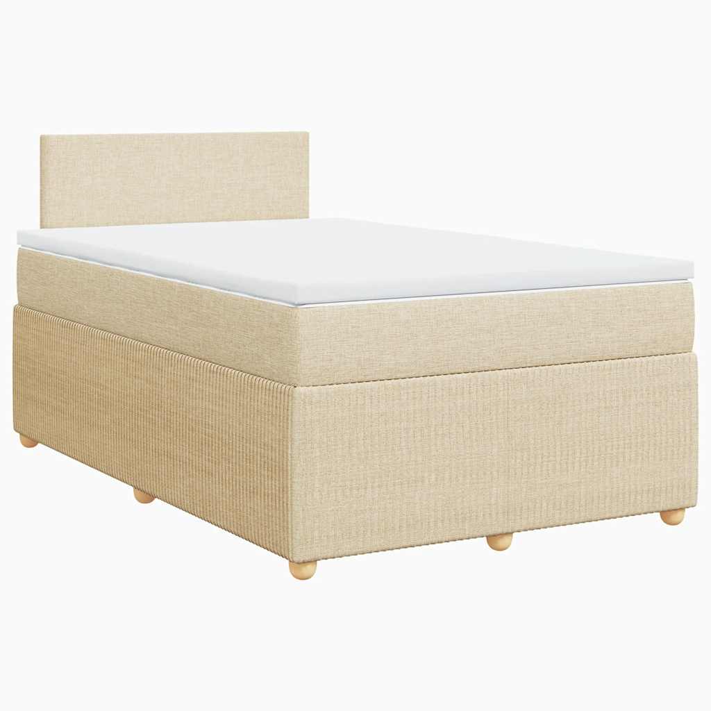 Sommier à lattes de lit avec matelas Crème 120x200 cm Tissu - XIOS