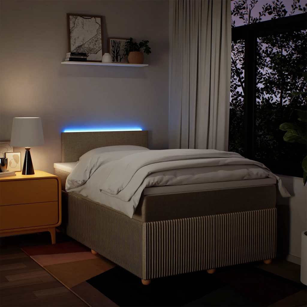 Sommier à lattes de lit avec matelas Crème 120x200 cm Tissu - XIOS