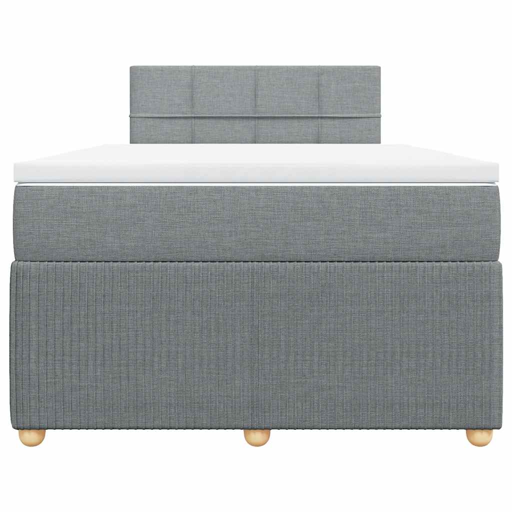 Sommier à lattes de lit avec matelas Gris clair 120x200cm Tissu