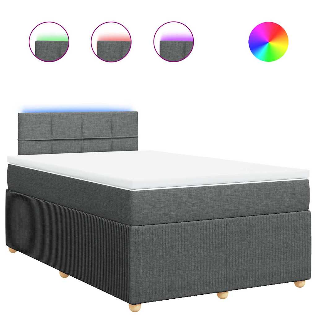 Sommier à lattes de lit avec matelas Gris foncé 120x200cm Tissu - XIOS