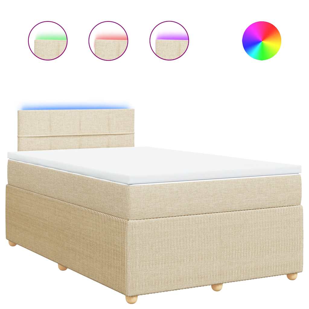 Sommier à lattes de lit avec matelas Crème 120x200 cm Tissu - XIOS
