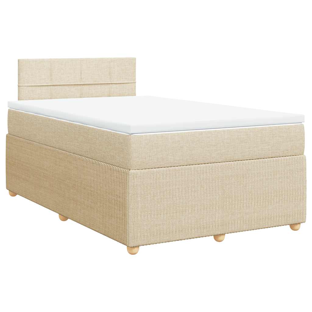 Sommier à lattes de lit avec matelas Crème 120x200 cm Tissu - XIOS