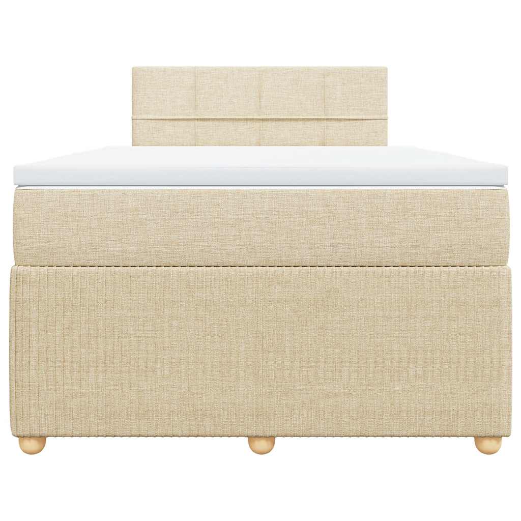 Sommier à lattes de lit avec matelas Crème 120x200 cm Tissu - XIOS