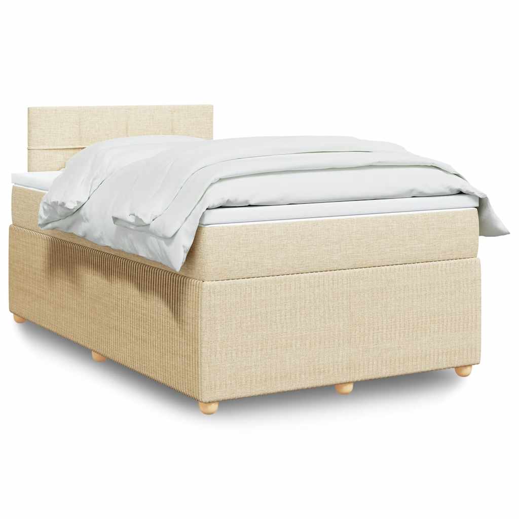 Sommier à lattes de lit avec matelas Crème 120x200 cm Tissu - XIOS