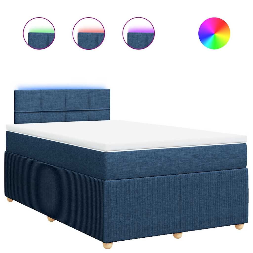 Sommier à lattes de lit avec matelas Bleu 120x200 cm Tissu - XIOS