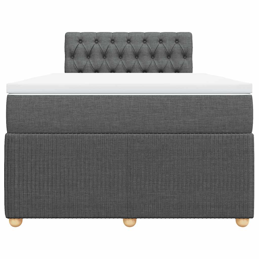 Sommier à lattes de lit avec matelas Gris foncé 120x200cm Tissu - XIOS