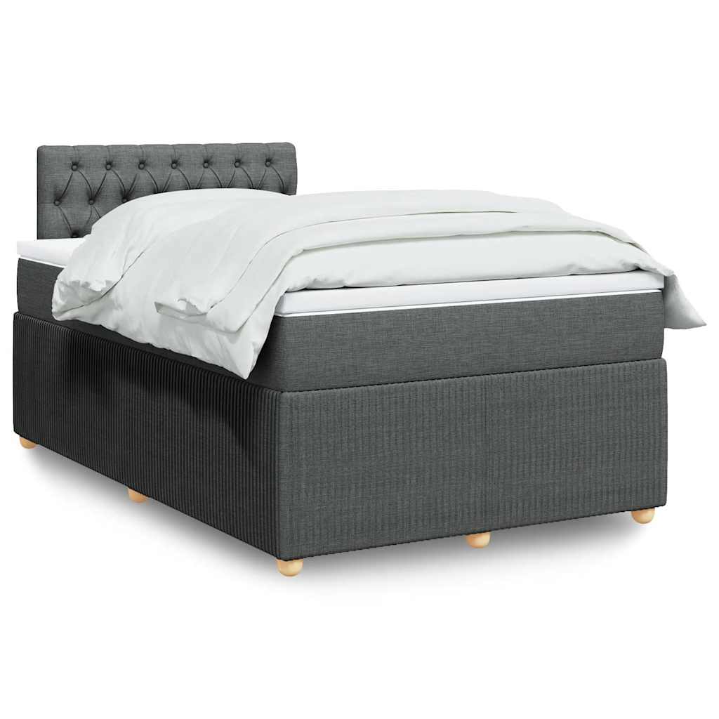 Sommier à lattes de lit avec matelas Gris foncé 120x200cm Tissu - XIOS