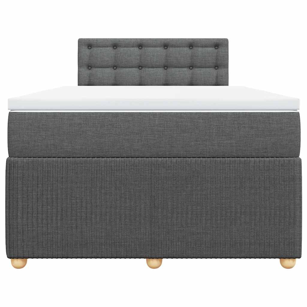 Sommier à lattes de lit avec matelas Gris foncé 120x200cm Tissu - XIOS