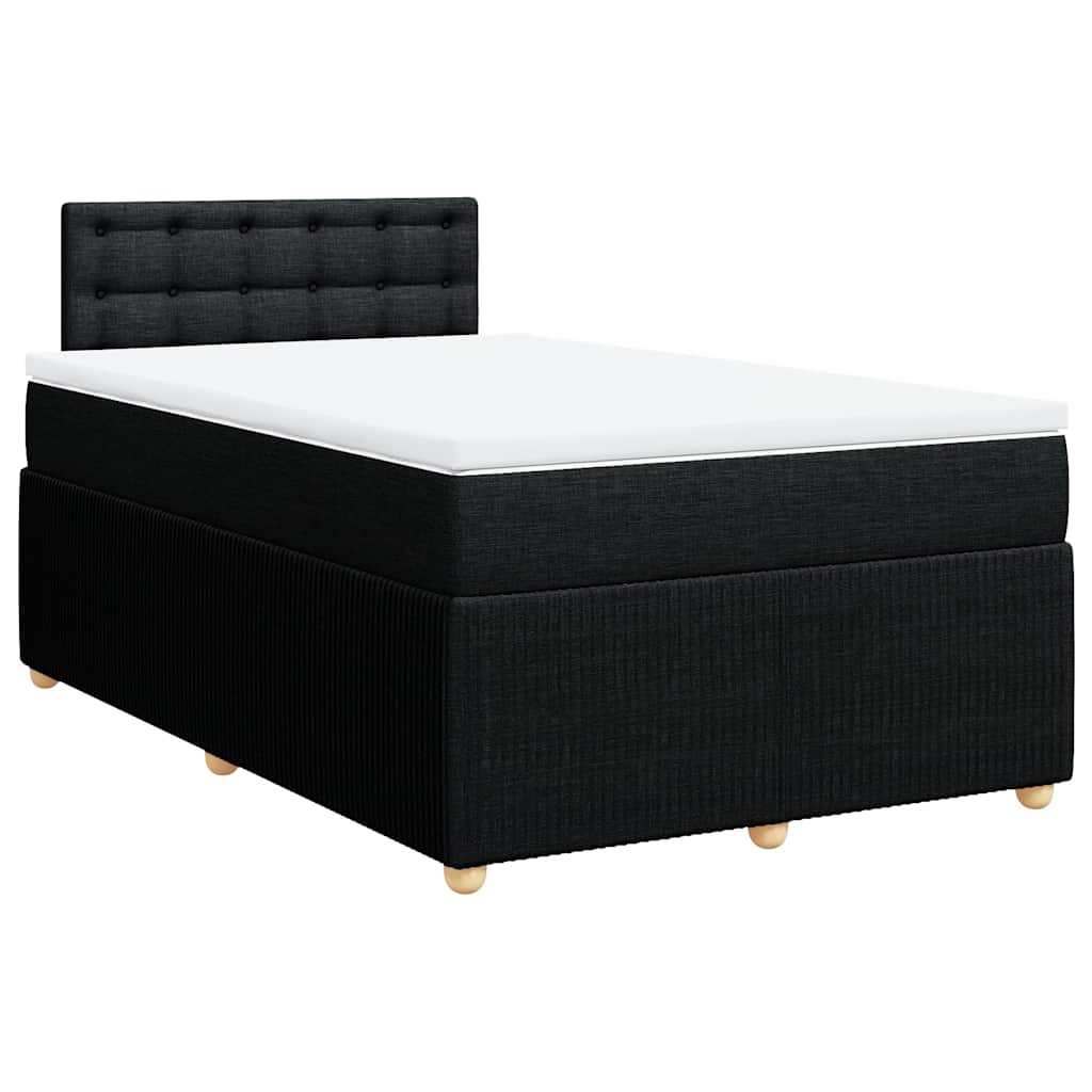 Sommier à lattes de lit avec matelas Noir 120x200 cm Tissu - XIOS