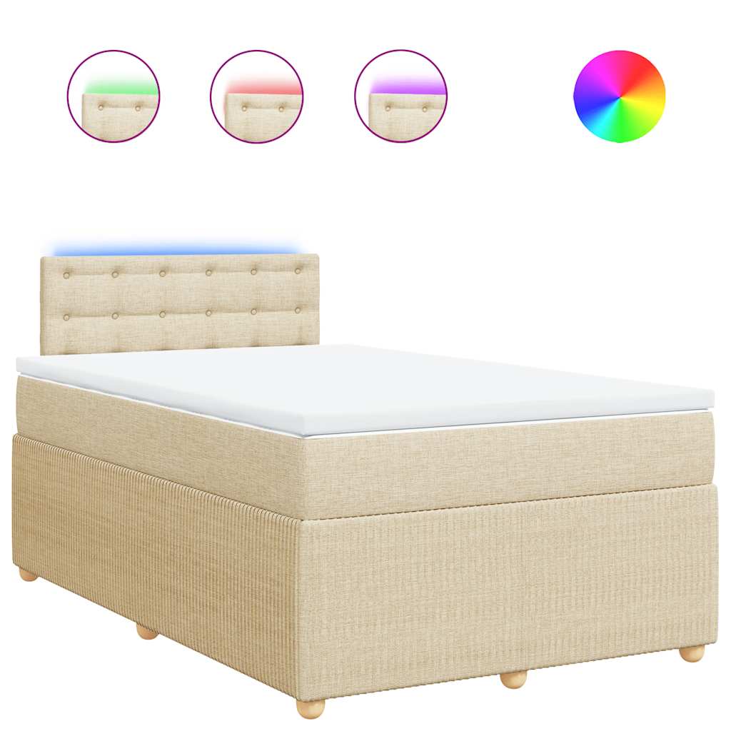 Sommier à lattes de lit avec matelas Crème 120x200 cm Tissu - XIOS
