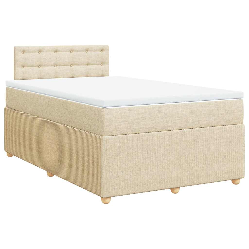 Sommier à lattes de lit avec matelas Crème 120x200 cm Tissu - XIOS