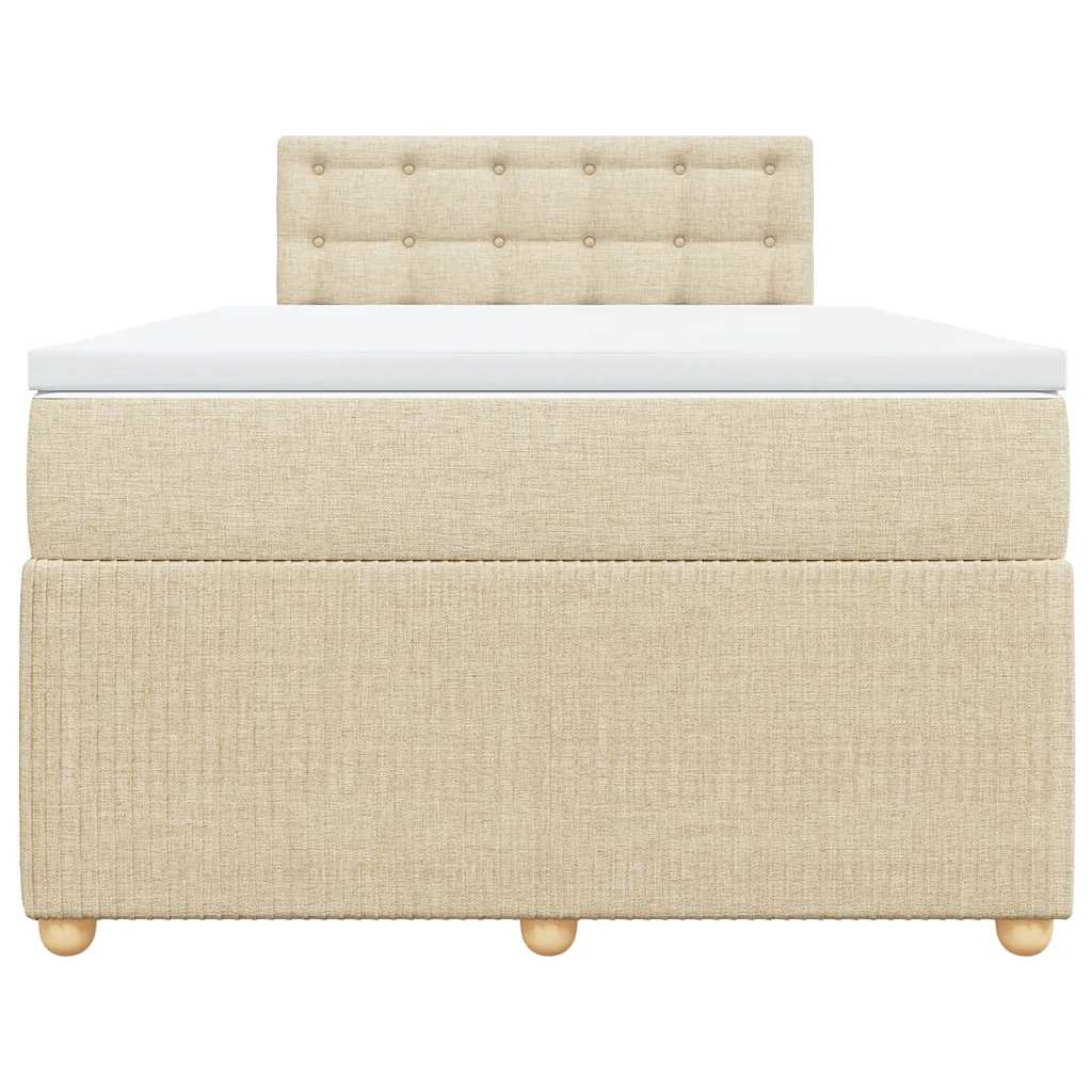 Sommier à lattes de lit avec matelas Crème 120x200 cm Tissu - XIOS