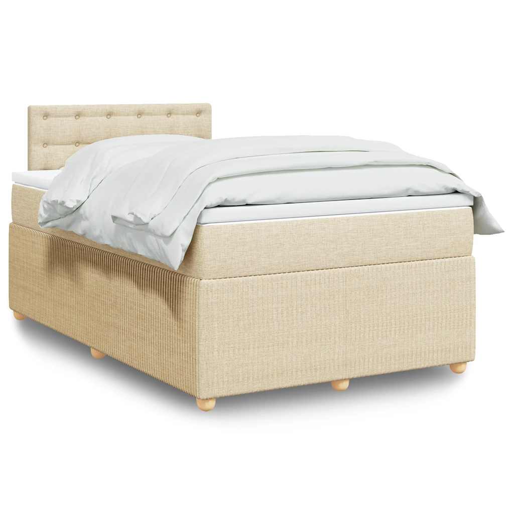 Sommier à lattes de lit avec matelas Crème 120x200 cm Tissu - XIOS