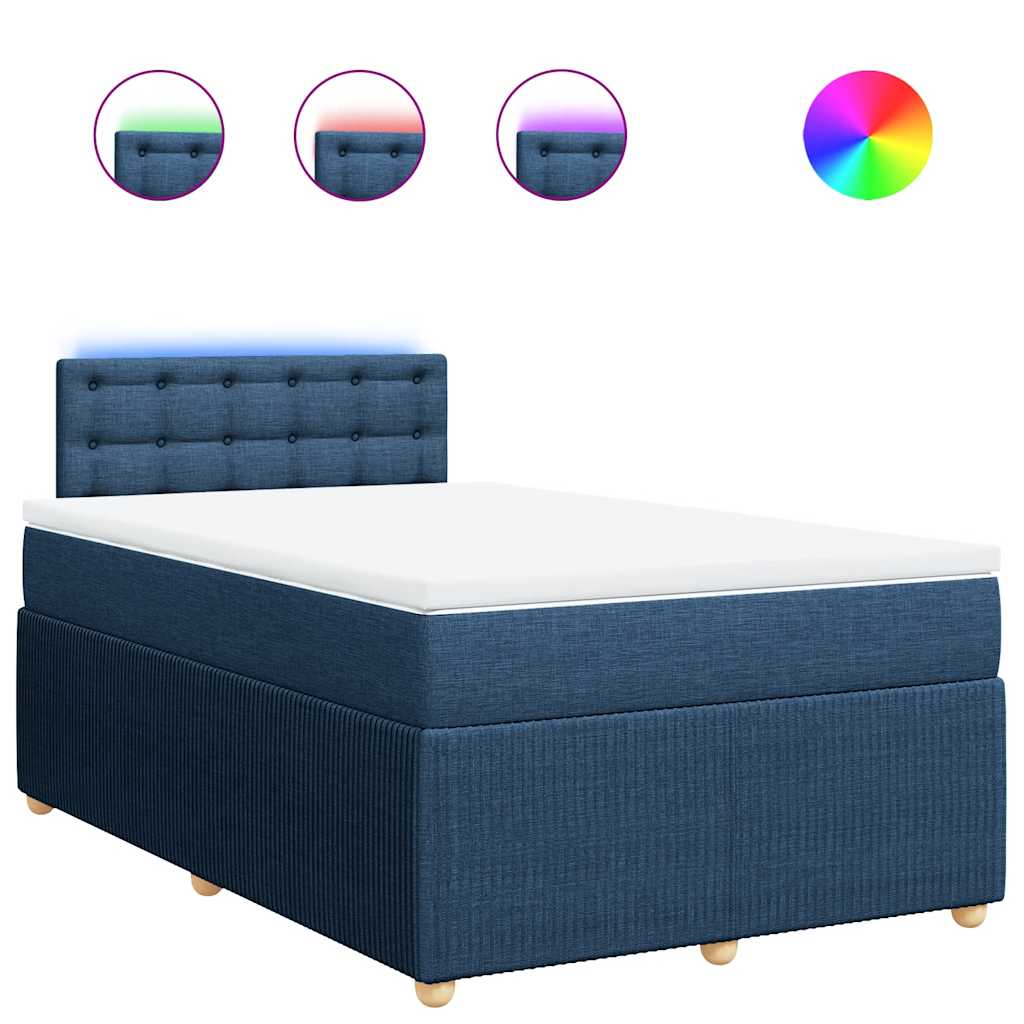 Sommier à lattes de lit avec matelas Bleu 120x200 cm Tissu - XIOS